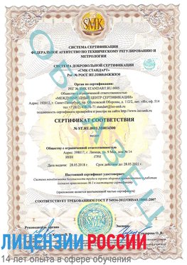Образец сертификата соответствия Тольятти Сертификат OHSAS 18001